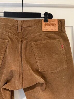Iron Heart IH-6634-BEI Heavy Corduroy Straight Leg 5 Pocket Pants Tagged 40